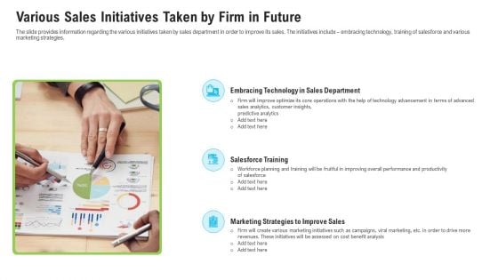 Various Sales Initiatives Taken By Firm In Future Ppt Slides Mockup PDF Various Sales Initiatives Taken By Firm In Future Ppt Slides Mockup PDF