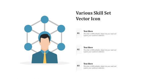 Various Skill Set Vector Icon Ppt PowerPoint Presentation Icon Diagrams PDF