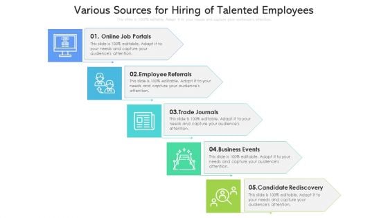 Various Sources For Hiring Of Talented Employees Ppt Infographic Template Samples PDF