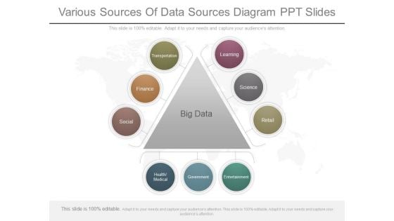 Various Sources Of Data Sources Diagram Ppt Slides