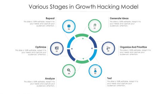 Various Stages In Growth Hacking Model Ppt PowerPoint Presentation File Smartart PDF