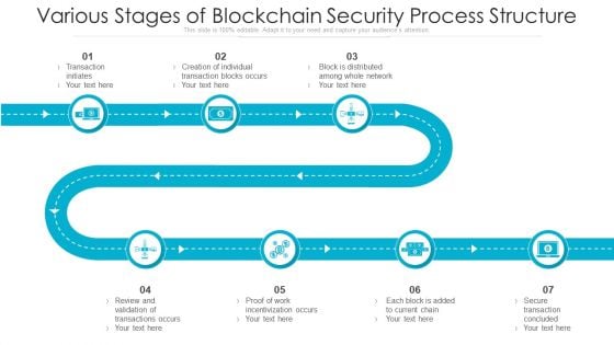 Various Stages Of Blockchain Security Process Structure Ppt PowerPoint Presentation Ideas Information PDF