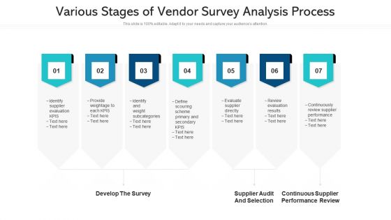 Various Stages Of Vendor Survey Analysis Process Ppt PowerPoint Presentation Slides Themes PDF