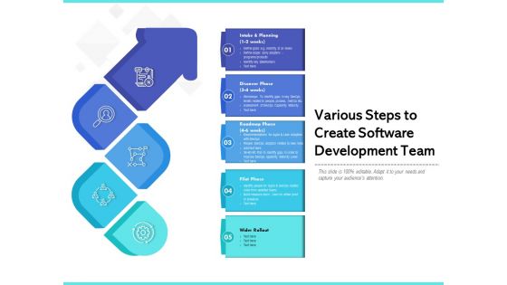 Various Steps To Create Software Development Team Ppt PowerPoint Presentation File Display PDF