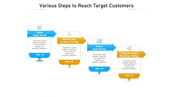 Various Steps To Reach Target Customers Ppt PowerPoint Presentation Summary Example PDF