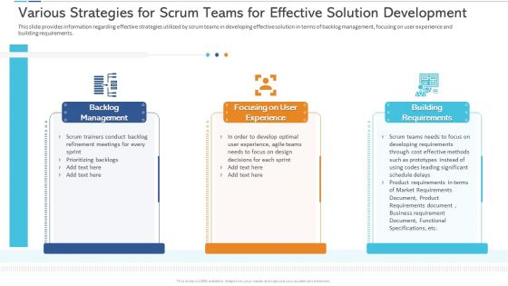 Various Strategies For Scrum Teams For Effective Solution Development Download PDF