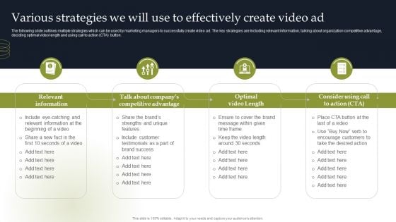 Various Strategies We Will Use To Effectively Create Video Ad Designs PDF