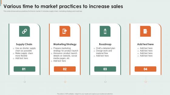 Various Time To Market Practices To Increase Sales Brochure PDF