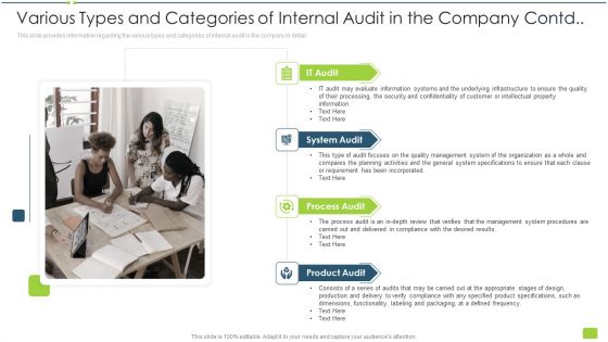 Various Types And Categories Of Internal Audit In The Company Contd Ppt Portfolio Ideas PDF