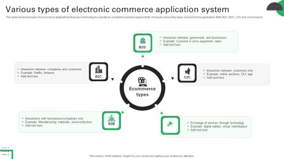 Various Types Of Electronic Commerce Application System Professional PDF