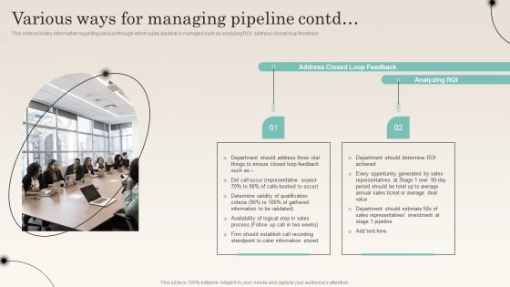 Various Ways For Managing Pipeline Improving Distribution Channel Brochure PDF