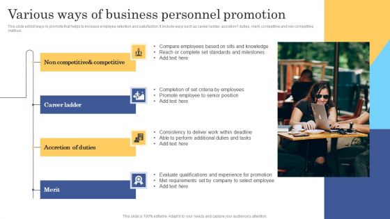 Various Ways Of Business Personnel Promotion Ideas PDF
