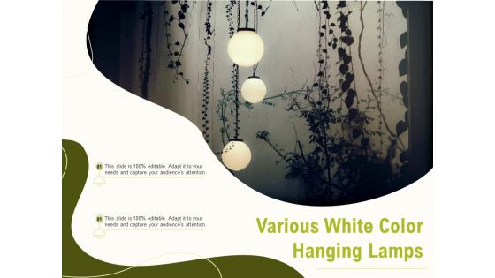 Various White Color Hanging Lamps Ppt PowerPoint Presentation Gallery Outfit PDF