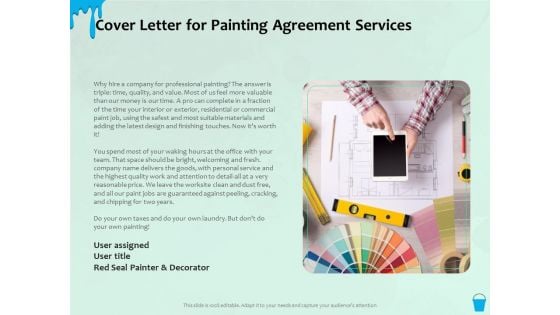 Varnishing Services Agreement Cover Letter For Painting Agreement Services Ppt Styles Show PDF