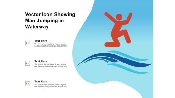 Vector Icon Showing Man Jumping In Waterway Ppt PowerPoint Presentation File Styles PDF