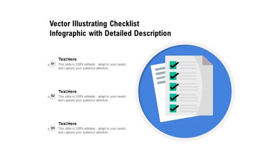 Vector Illustrating Checklist Infographic With Detailed Description Ppt PowerPoint Presentation File Styles PDF