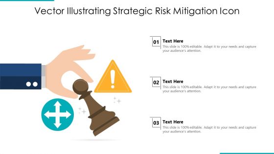 Vector Illustrating Strategic Risk Mitigation Icon Ppt PowerPoint Presentation Gallery Diagrams PDF