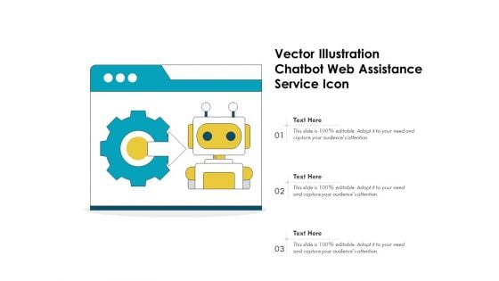 Vector Illustration Chatbot Web Assistance Service Icon Ppt PowerPoint Presentation File Clipart PDF