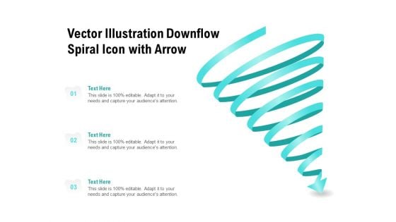 Vector Illustration Downflow Spiral Icon With Arrow Ppt PowerPoint Presentation Icon Format PDF