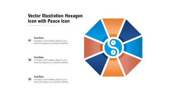 Vector Illustration Hexagon Icon With Peace Icon Ppt PowerPoint Presentation File Show PDF