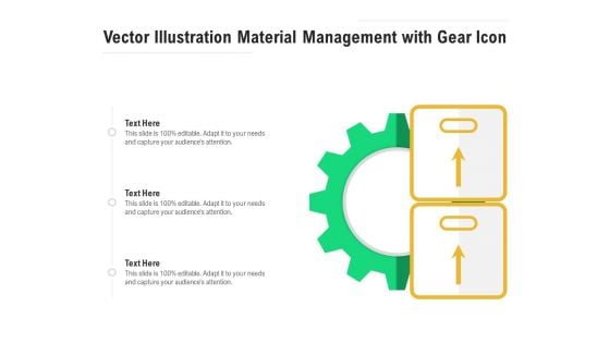 Vector Illustration Material Management With Gear Icon Ppt PowerPoint Presentation Gallery Show PDF