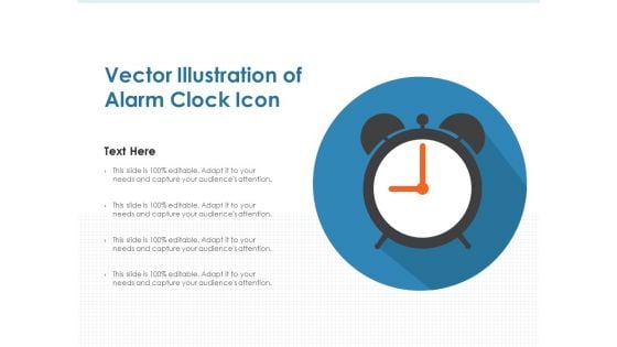 Vector Illustration Of Alarm Clock Icon Ppt PowerPoint Presentation Gallery Templates PDF