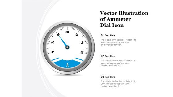 Vector Illustration Of Ammeter Dial Icon Ppt PowerPoint Presentation Gallery Master Slide PDF