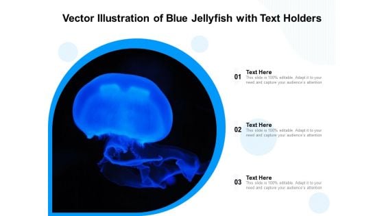 Vector Illustration Of Blue Jellyfish With Text Holders Ppt PowerPoint Presentation File Icons PDF