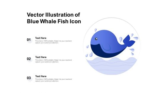 Vector Illustration Of Blue Whale Fish Icon Ppt PowerPoint Presentation Show Microsoft