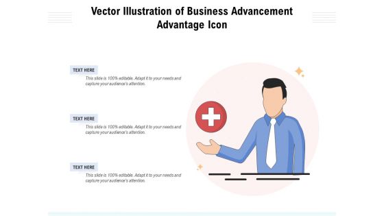Vector Illustration Of Business Advancement Advantage Icon Ppt PowerPoint Presentation Gallery Example File PDF
