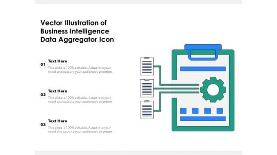 Vector Illustration Of Business Intelligence Data Aggregator Icon Ppt PowerPoint Presentation File Gridlines PDF