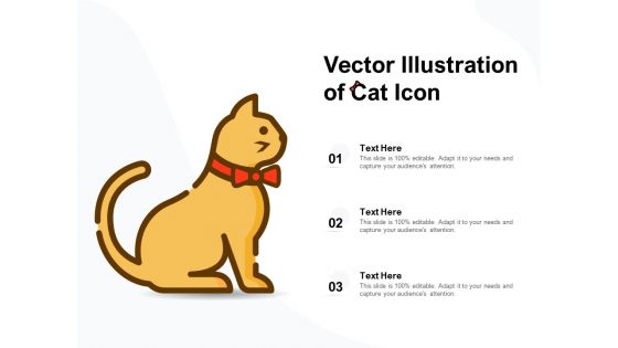 Vector Illustration Of Cat Icon Ppt PowerPoint Presentation Outline Vector