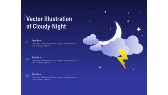 Vector Illustration Of Cloudy Night Ppt Gallery Backgrounds PDF