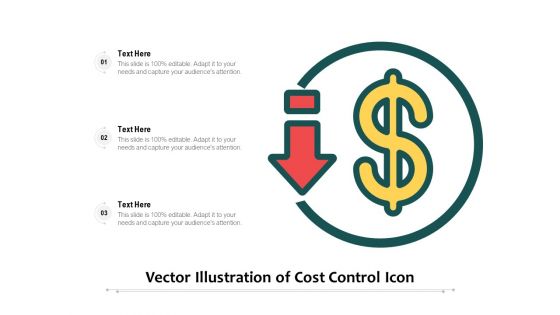 Vector Illustration Of Cost Control Icon Ppt PowerPoint Presentation File Design Templates PDF