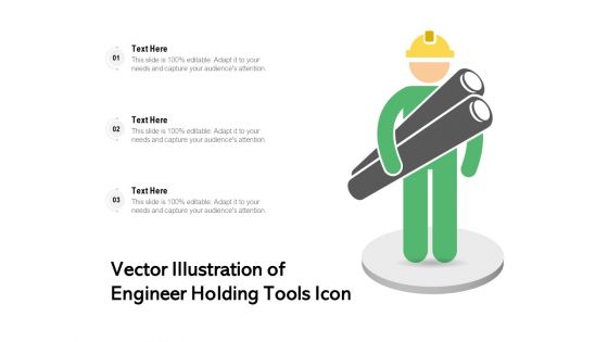 Vector Illustration Of Engineer Holding Tools Icon Ppt PowerPoint Presentation Outline Pictures PDF