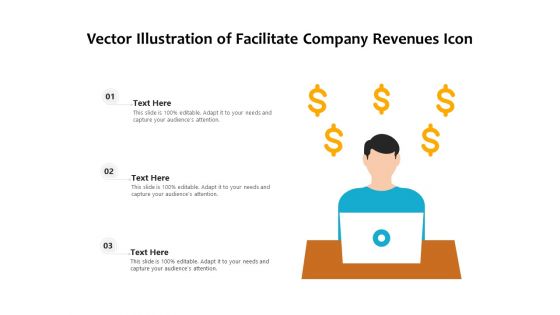 Vector Illustration Of Facilitate Company Revenues Icon Ppt PowerPoint Presentation File Samples PDF