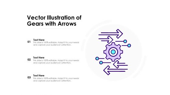 Vector Illustration Of Gears With Arrows Ppt PowerPoint Presentation Summary Deck PDF