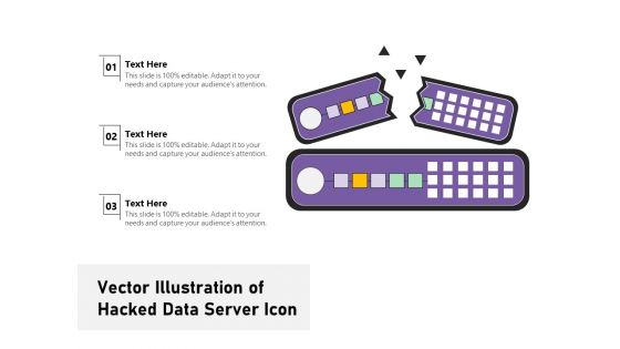 Vector Illustration Of Hacked Data Server Icon Ppt PowerPoint Presentation Professional Designs Download PDF
