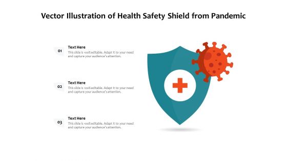 Vector Illustration Of Health Safety Shield From Pandemic Ppt PowerPoint Presentation Gallery Summary PDF