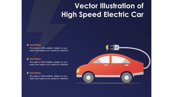 Vector Illustration Of High Speed Electric Car Ppt PowerPoint Presentation Gallery Example Topics