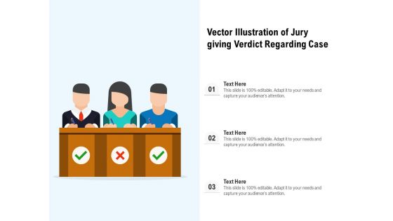 Vector Illustration Of Jury Giving Verdict Regarding Case Ppt PowerPoint Presentation Gallery Portfolio PDF