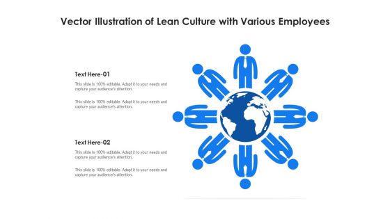 Vector Illustration Of Lean Culture With Various Employees Ppt PowerPoint Presentation Icon Show PDF