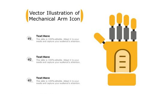 Vector Illustration Of Mechanical Arm Icon Ppt PowerPoint Presentation File Graphics Design PDF