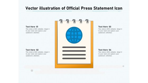 Vector Illustration Of Official Press Statement Icon Ppt PowerPoint Presentation File Diagrams PDF