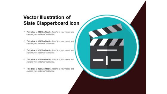 Vector Illustration Of Slate Clapperboard Icon Ppt PowerPoint Presentation Styles Graphics Template PDF