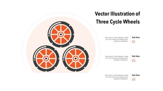 Vector Illustration Of Three Cycle Wheels Ppt PowerPoint Presentation Icon Design Templates