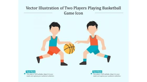 Vector Illustration Of Two Players Playing Basketball Game Icon Ppt PowerPoint Presentation Professional Images PDF