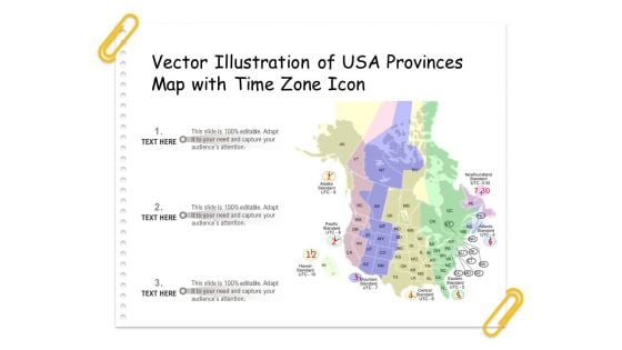 Vector Illustration Of USA Provinces Map With Time Zone Icon Ppt PowerPoint Presentation Gallery Information PDF Vector Illustration Of USA Provinces Map With Time Zone Icon Ppt PowerPoint Presentation Gallery Information PDF