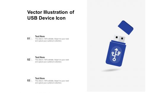 Vector Illustration Of USB Device Icon Ppt PowerPoint Presentation Portfolio Picture PDF