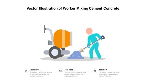 Vector Illustration Of Worker Mixing Cement Concrete Ppt PowerPoint Presentation Gallery Infographics PDF